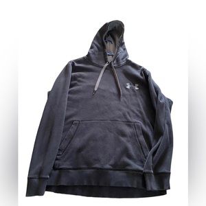 Mens Under Armour Hoodie Athletic Pullover Size MEDIUM Navy Blue Polyester